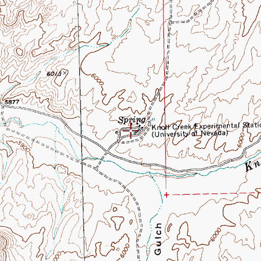 Topographic Map of Knoll Creek Experimental Station - University of Nevada, NV