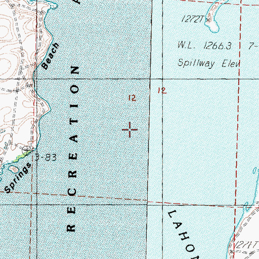 Topographic Map of Lahontan Reservoir, NV