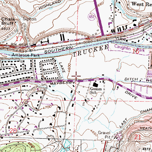 Topographic Map of Lake Ditch, NV