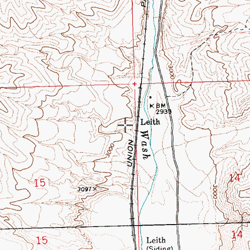 Topographic Map of Leith, NV