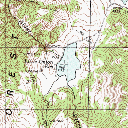 Topographic Map of Little Onion Reservoir, NV