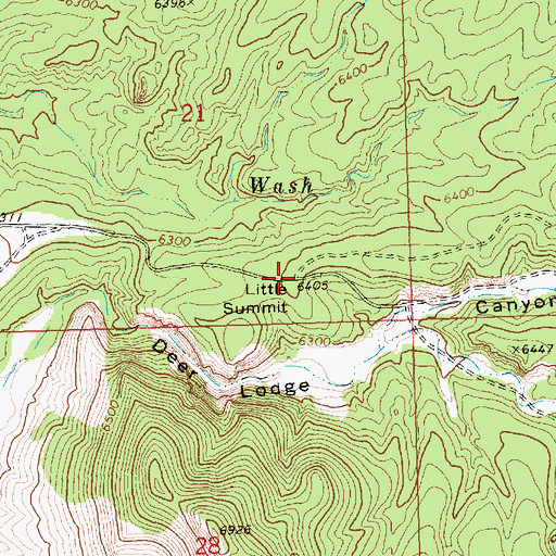 Topographic Map of Little Summit, NV