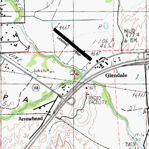 Topographic Map of Meadow Valley Wash, NV