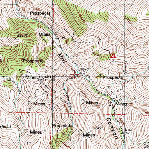 Topographic Map of Mill Canyon School (historical), NV