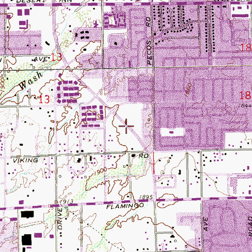 Topographic Map of John F Miller School, NV