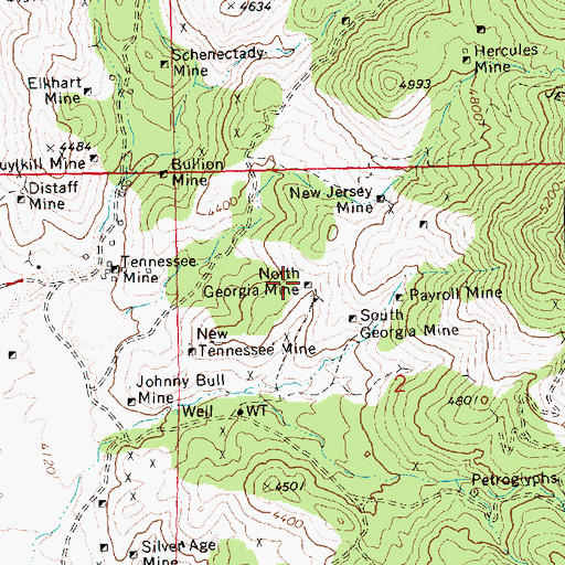 Topographic Map of North Georgia Mine, AZ