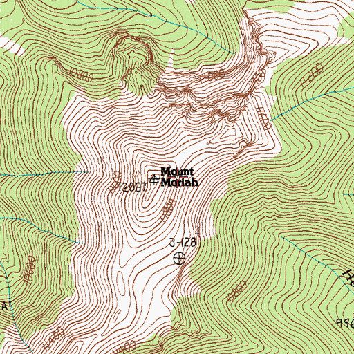 Topographic Map of Mount Moriah, NV