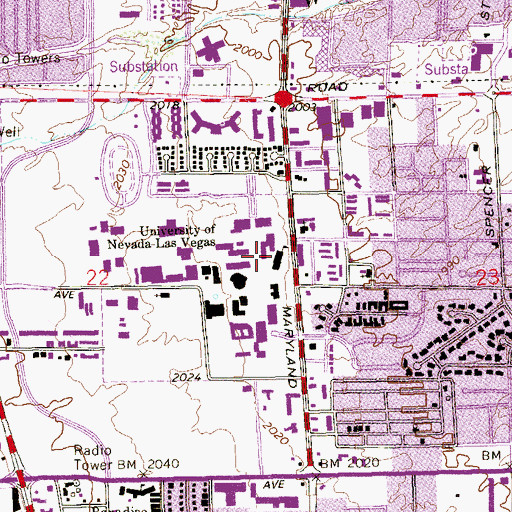 Topographic Map of Nevada Southern University (historical), NV