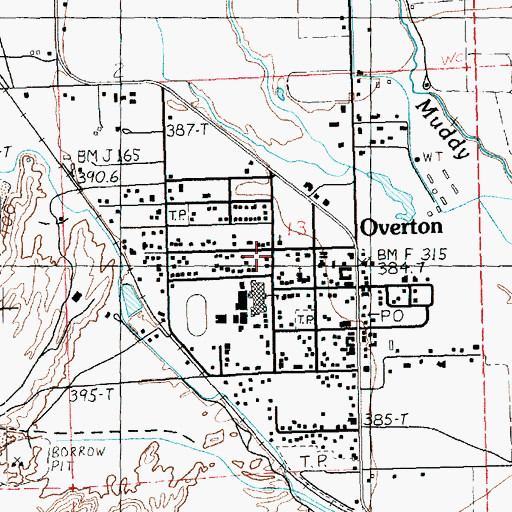 Topographic Map of Overton, NV