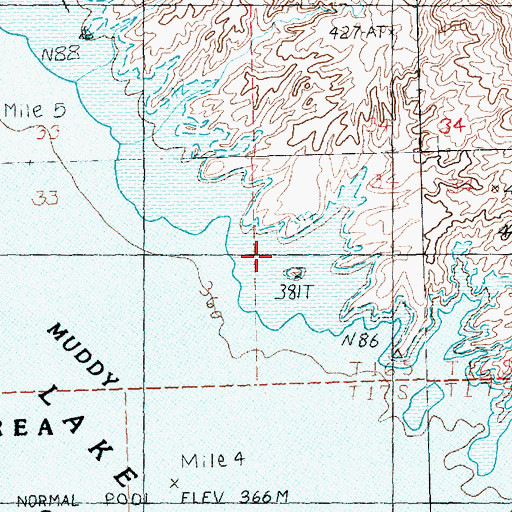 Topographic Map of Overton Wildlife Management Area, NV