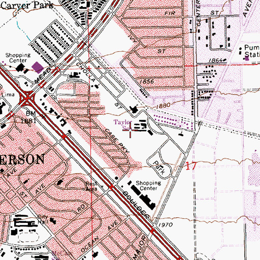 Topographic Map of Park Village School (historical), NV