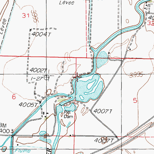 Topographic Map of Pitt Dam, NV