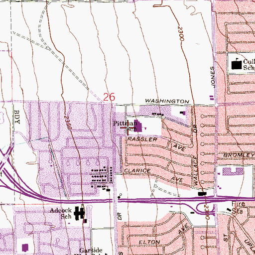 Topographic Map of Vail Pittman Elementary School, NV