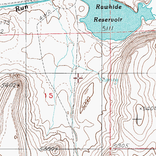 Topographic Map of Rawhide Reservoir, NV