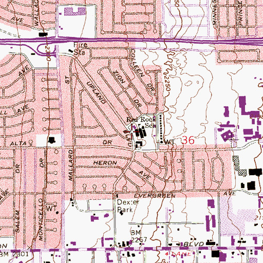 Topographic Map of Red Rock Elementary School, NV