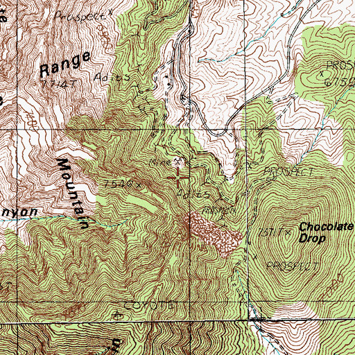 Topographic Map of Schofield Mine, NV