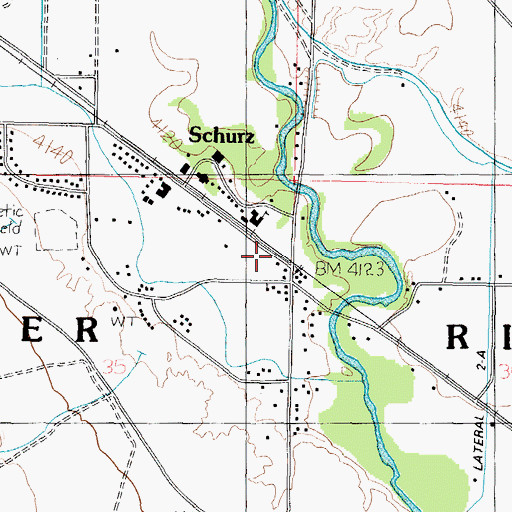 Topographic Map of Schurz, NV