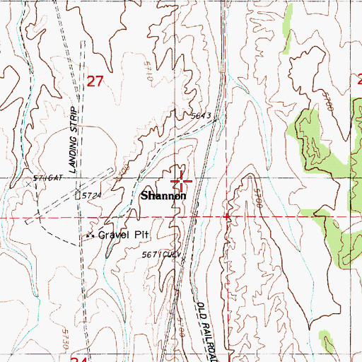 Topographic Map of Shannon, NV
