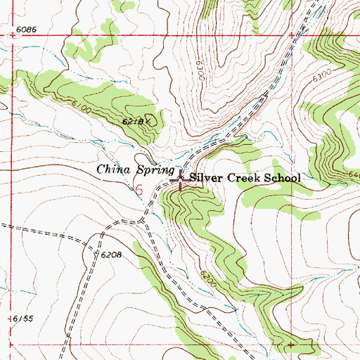 Topographic Map of Silver Creek School (historical), NV