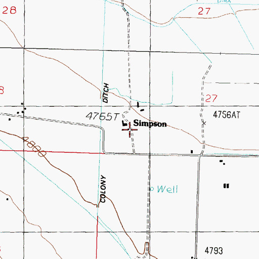 Topographic Map of Simpson, NV