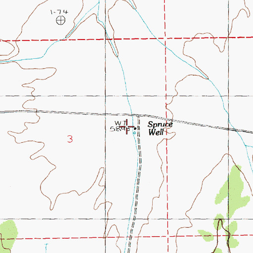 Topographic Map of Spruce Well, NV