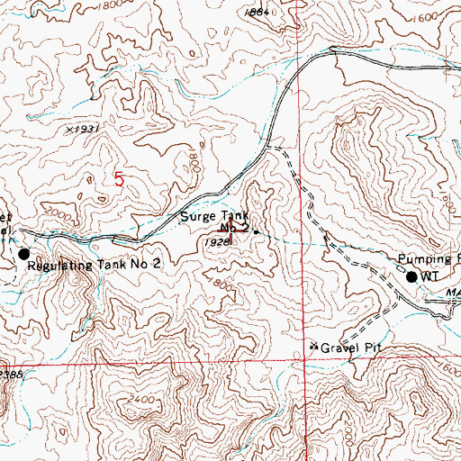 Topographic Map of Surge Tank Number Two, NV