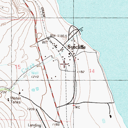 Topographic Map of Sutcliffe, NV