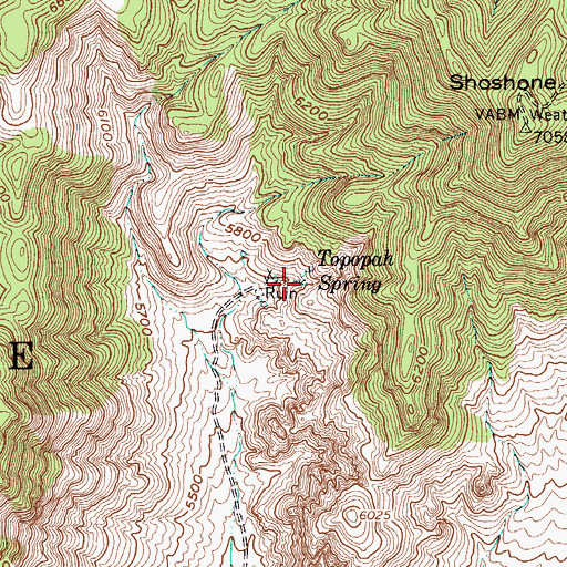 Topographic Map of Topopah Spring, NV