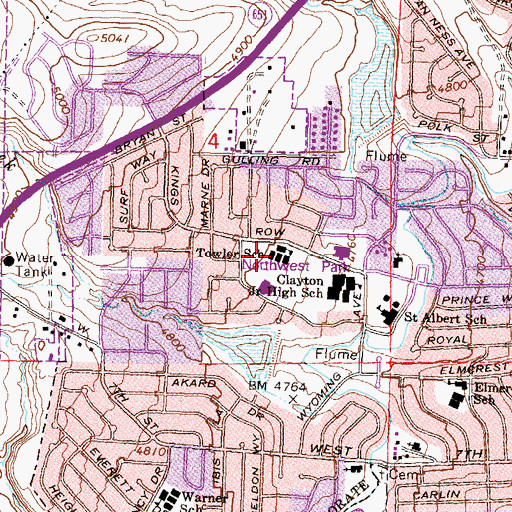 Topographic Map of Mamie Towles Elementary School, NV