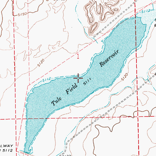 Topographic Map of Tule Field Reservoir, NV