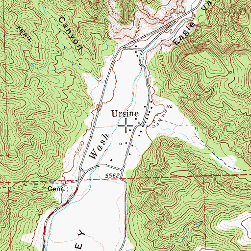 Topographic Map of Ursine, NV