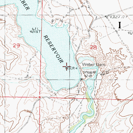 Topographic Map of Weber Dam, NV