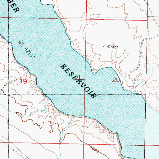 Topographic Map of Weber Reservoir, NV