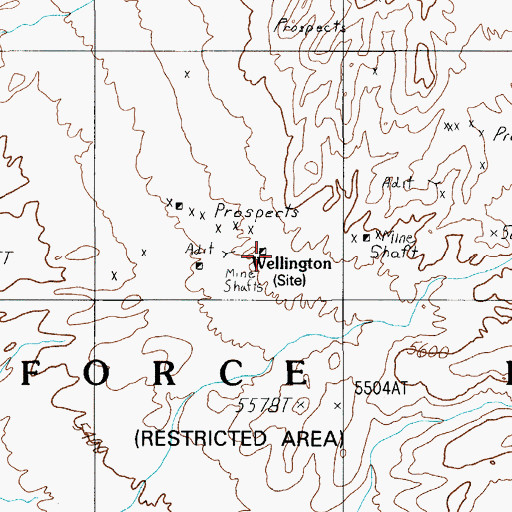 Topographic Map of Wellington (historical), NV