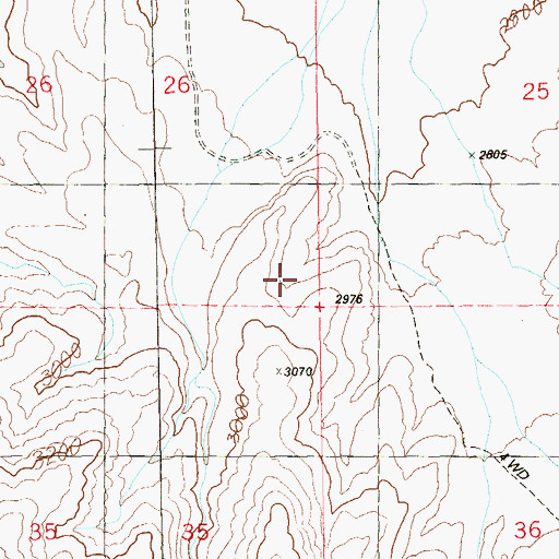 Topographic Map of Las Vegas Valley, NV