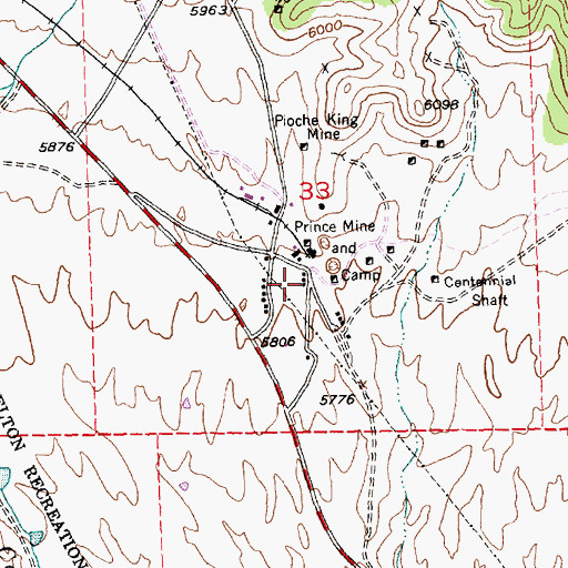Topographic Map of Prince, NV