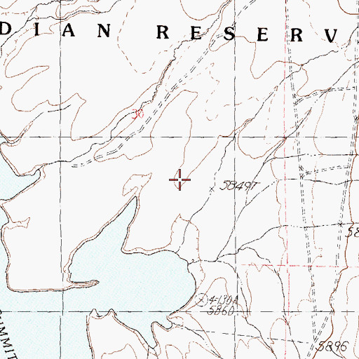 Topographic Map of Summit Lake Reservation, NV