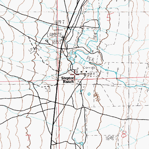 Topographic Map of Steptoe Ranch, NV