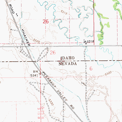 Topographic Map of Duck Valley Reservation, ID