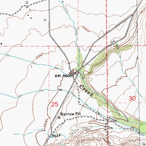 Topographic Map of Boulder School (historical), NV