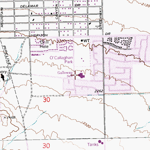 Topographic Map of Fay Galloway Elementary School, NV