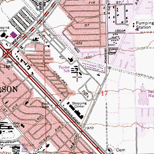 Topographic Map of Robert L Taylor Elementary School, NV