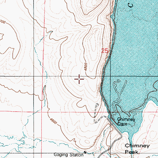 Topographic Map of Chimney Dam, NV