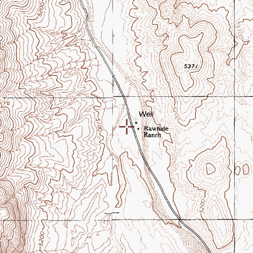 Topographic Map of Rawhide Ranch, NV