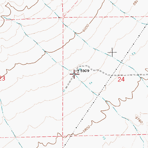 Topographic Map of Single Tree Ranch, NV