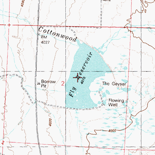 Topographic Map of Fly Reservoir, NV