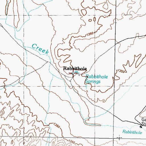 Topographic Map of Rabbithole Springs, NV