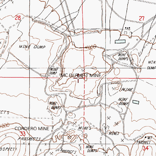 Topographic Map of McDermitt Mine, NV