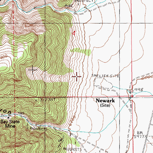 Topographic Map of Newark (historical), NV