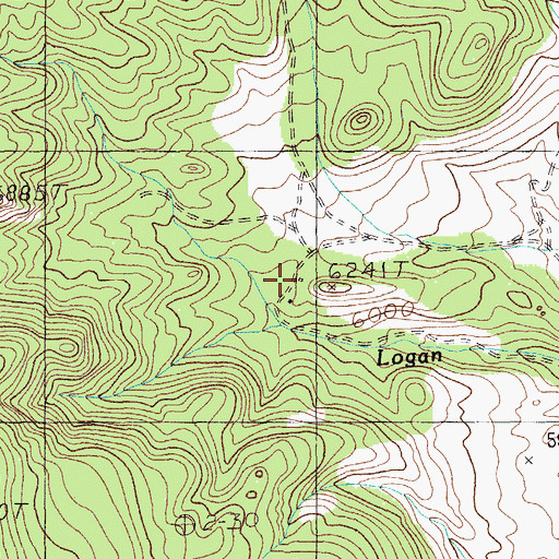 Topographic Map of Logan (historical), NV